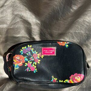 Betsey Johnson Black Floral Travel Bag
